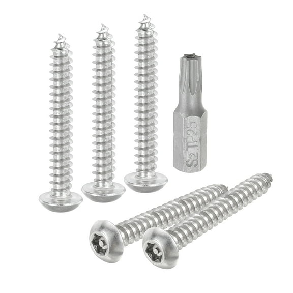 10pack M5 x 40mm Button Head Torx Security Sheet Metal Screws with T25 Bit