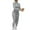 Gray, variant on successthop Bodycon Jumpsuit Long Sleeve Women Slim Stylish Mock Neck Long Sleeve One Piece Long Lounge Wear Solid Pants