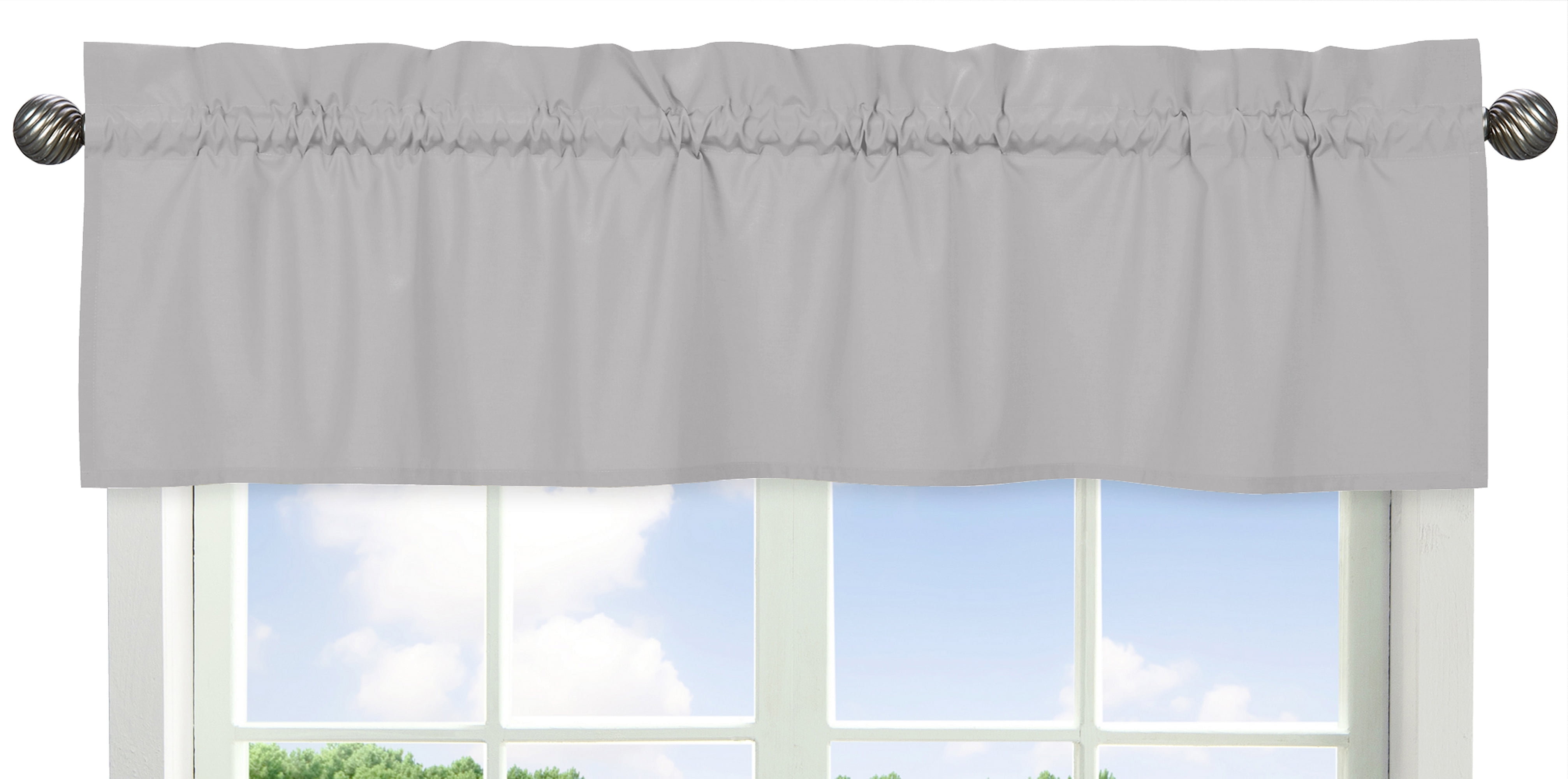 Solid Grey Window Valance