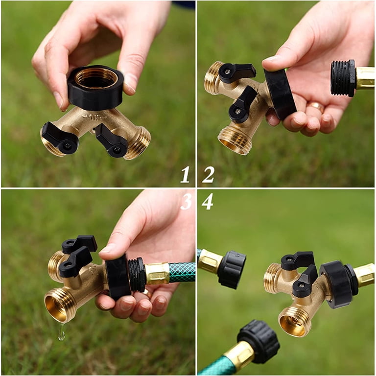 Keyahappy 2-Way Garden Hose Splitter, Heavy Duty Brass photo 4