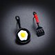 thumbnail image 4 of 1 Pair Ear Studs Funny Asymmetrical Alloy Fried Egg Pan Shovel Pendants Earrings for Gift for Women Girls Teens, 4 of 4