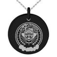 thumbnail image 1 of Stainless Steel Day of the Dead Rose Calavera Engraved Small Medallion Circle Charm Pendant Necklace, 1 of 1