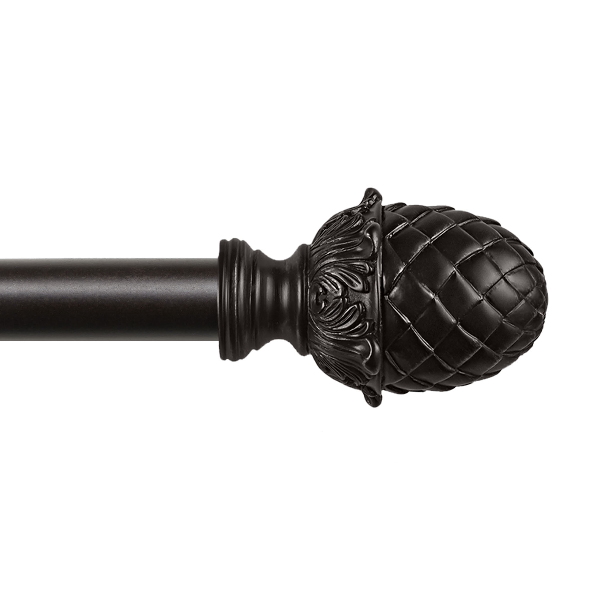 Exclusive Home Acorn 1" Curtain Rod and Coordinating Finial Set, Matte Bronze, Adjustable 66"-120"