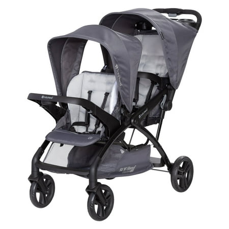 Baby Trend Sit N' Stand Double 2.0 Stroller, Dash Grey, Compact Fold, Compatible with Car Seats