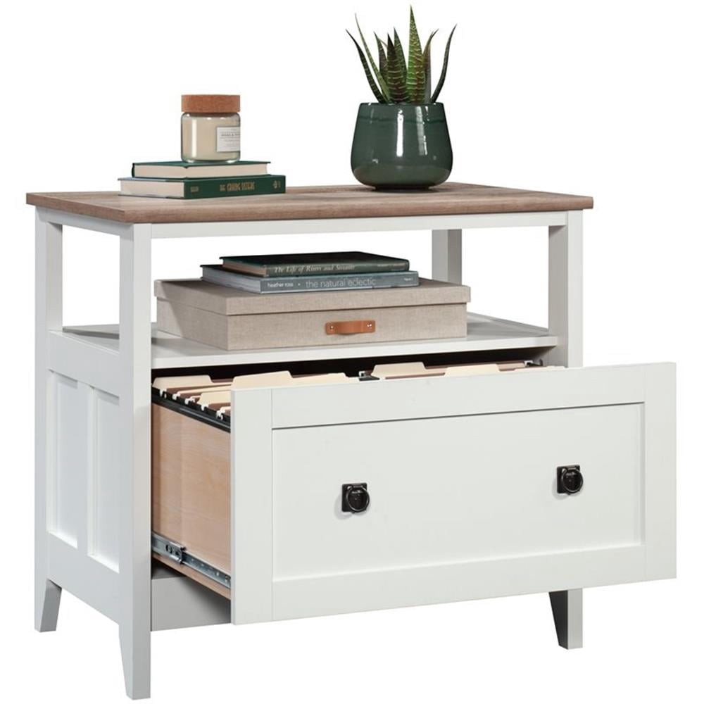 UrbanPro Engineered Wood Glacier White Lateral File Cabinet Rectangular Unassembled