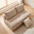thumbnail image 4 of CQHXIAO Modern Corduroy No-Legs Loveseat Sofa, Compressed 2-Seater for Home Interiors, Camel, 4 of 10