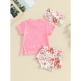 thumbnail image 4 of Suealasg Western Baby Girl Outfits Clothes Short Sleeve Cow Print Tassel Tops+ Elastic Waist Shorts + Headband Set 3Pcs Infant Toddler Summer Clothing, 4 of 9