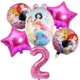 thumbnail image 3 of globos de aluminio de Cenicienta Rapunzel para niña, decoraciones de fiesta de cumpleaños de princesa, bolas de helio con número de 32 pulgadas, globo de juguete para niños（6 pcs15, 3 of 5