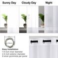 thumbnail image 4 of Hiasan White Sheer Curtains 84 inch Long with Grommet-Light Filtering Contemporary Window Drapes with Tie-backs for Living Room, Bedroom, 52" x 84", 2 Panels Set, 4 of 10