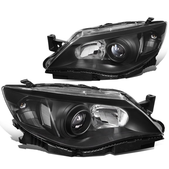 DNA Motoring Pair JDM Black OE Style Projector Halogen Headlight For 2008-2011 Subaru Impreza