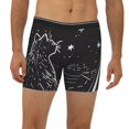 thumbnail image 2 of Salouo Star Gazing Cat Illustration Pattern Men's Boxer Briefs, Soft & Breathable Underwear Elastic Waistband Briefs for Men,1-Pack, 2 of 7
