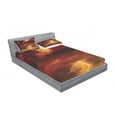 thumbnail image 3 of Ambesonne Nature Fitted Sheet & Pillow Sham Set, Storm Full Moon Beams, Twinxl, Orange Yellow, 3 of 3
