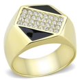 thumbnail image 1 of Alamode TK3224-9 Men IP Gold Stainless Steel Ring with Top Grade Crystal in Clear - Size 9, 1 of 1