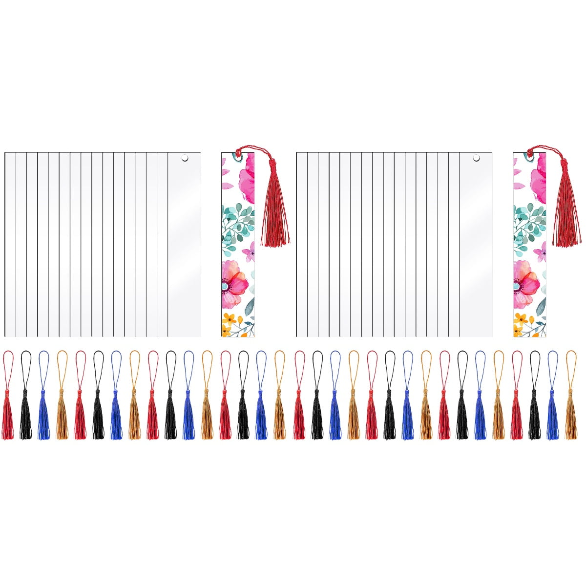 2 Count Mini Tassels for Jewelry Making Blank Bookmark Acrylic Flow Bookmarks