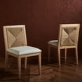 thumbnail image 2 of SAFAVIEH Couture Emilio Modern Linen Solid Dining Side Chair, Natural (Set of 2), 2 of 15