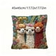 thumbnail image 3 of Funda de almohada con estampado plano 2D de un adorable burro dormilón, sin bordar, para decoración del hogar, de pelo corto., 3 of 9
