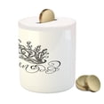 thumbnail image 3 of Queen Piggy Bank, Hand Drawn Crown Lettering Baroque Style Elements Calligraphy Print, Ceramic Coin Bank Money Box for Cash Saving, 3.6" X 3.2", Black and White, by Ambesonne, 3 of 4