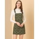 thumbnail image 3 of Vestido Floral Allegra K Mono Correa Ajustable Falda de Tirantes pana para Mujer Verde S, 3 of 6