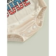 thumbnail image 6 of 4th of July Baby Boy Girl Outfit Newborn Infant Bubble Romper Short Sleeve Fourth Of July American Flag Summer Bodysuit, 6 of 7