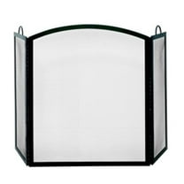Uniflame  3 Fold Black Wrought Iron Large Screen - Black - Large