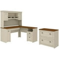 thumbnail image 1 of Fairview L Desk with Hutch and File Cabinet in Antique White - Engineered Wood, 1 of 7