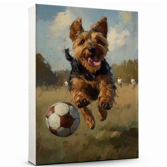 Welsh Terrier Dog Stretched Canvas Size 8x12 Soccer Canvas – Funny Welsh Terrier Dog Team Player Wall Art, Ideal Gift Soccer , Dog Owner