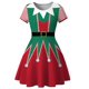 thumbnail image 5 of Vestido de Navidad con estampado de muñeco de nieve blanco para mujer, manga corta, elegante, Vintage, fiesta, bata, ropa informal para mujer, nuevo, 5 of 5