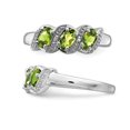 thumbnail image 3 of 7/10 Carat (ctw) Peridot and Diamond Ring in Sterling Silver, 3 of 4