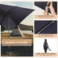 thumbnail image 4 of MONDAWE Rectangular Market Umbrella with Lights 10 x 6.5 FT Outdoor Solar LED Patio Umbrella Tilt and Crank Aluminum Commercial Table Umbrella for Pool Backyard Balcony, 4 of 7