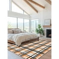 thumbnail image 2 of Abstract Stripes Area Rug for Bedroom 2.7x5 Ft Orange Black Grey Plaid Super Soft fuzzy Throw Rug Non-Slip Fluffy Plush Indoor Floor Carpet for Living Room Nursery Home Decor, 2 of 8