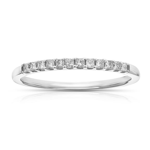 Vir Jewels 1/5 CTTW Princess Cut Diamond Wedding Band 14K White Gold 12 Stones Prong Set Size 7