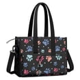 thumbnail image 2 of Teacher Tote Bag,Black Dog Paw Footprint Teacher Utility Tote Bag,Large Work Tote Bags for Women with Multiple Pockets,Top Zipper Closure,13.8x10.6x6.7 Inch, 2 of 5