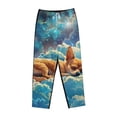thumbnail image 4 of Daiia Artistic Starry Sky Cloud Dog Women's Sleep Pant with Pockets and Drawstring,Pajama Pants-X-Large, 4 of 9