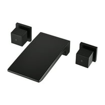 Cobbe Double Handle Wall Mount Bathroom Faucet with Waterfall Spout Matte Black