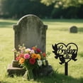 thumbnail image 6 of Memorial Grave Markers Brother Metal Plaque Stake Black Heart Shaped Bird Remembrance Plaque Memorial Signs Garden Stake Cemetery Decoration, 6 of 7