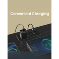 thumbnail image 2 of Ledrem Nightstand with Charging Station & App-Controlled LED Lights, Bed Side Table with 2 Drawers and 1 Open Shelf, Ink Black and Ebony Black, 2 of 7