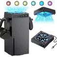 thumbnail image 1 of Cooling Fan for Xbox Series X Console, Low Noise Top Fan Cooler with RGB Light, Auto Cooling Fan Proof Top Cooler 2 USB Port with 6 Colorful RGB Lights, 1 of 7