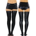 thumbnail image 7 of Tobeinstye Women's Leatheresque Backseam Zipper Thigh High - Black - One Size, 7 of 7