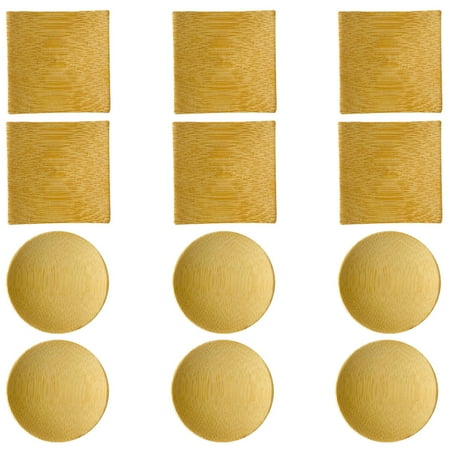 

Yongwei Sauce Dishes 1 Set 12Pcs Bamboo Snack Plates Seasoning Dishes Dessert Plates (Assorted Color)