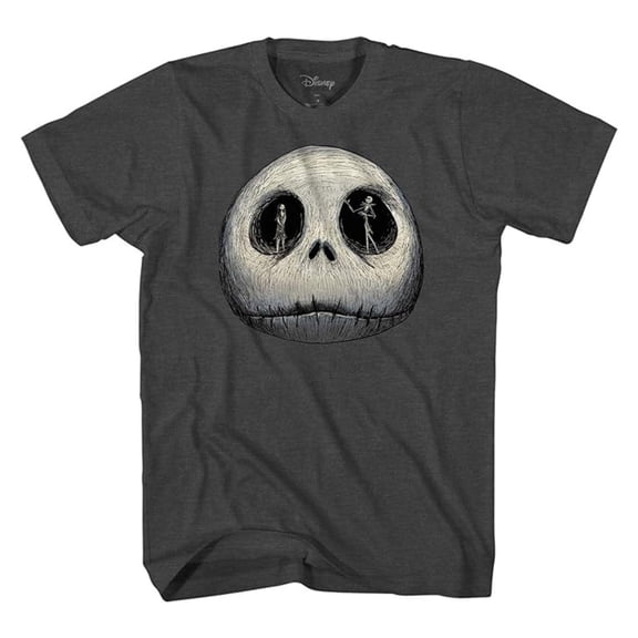 Disney Mens Jack Skellington Shirt, The Nightmare Before Christmas Tee Charcoal – M
