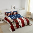 thumbnail image 2 of American Flag Comforter Set Stars and Stripes Full Bed Comforter Set, Wooden Branches Rustic Decor Duvet Set Retro Grunge USA Flag Bedding Set for Teens Youth Bedroom,1 Comforter 2 Pillowcases, 2 of 6