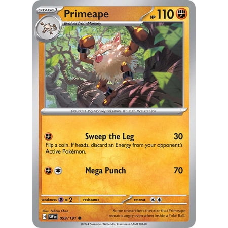 Pokemon Surging Sparks Common Primeape #99