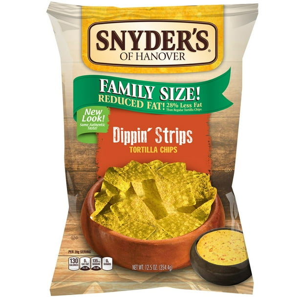 Snyder's of Hanover Dippin Strips Tortilla Chips Family Size, 12.5 Oz