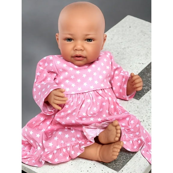 Ann Lauren Dolls Pink Starry Nightgown for 20" Reborn Baby Dolls – Sweet Dreams Await! (Doll Not Included)