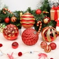thumbnail image 3 of Alupssuc 6 Inch Oversized Christmas Ball Ornaments, Shatterproof Xmas Tree Decorations, Red & Gold, 4CT, 3 of 6