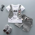 thumbnail image 4 of WOYY Toddler Boy Outfits Short Sleeved Graphic T Shirt Denim Shorts Set Casual Clothes Set, 4 of 4