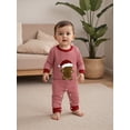 thumbnail image 3 of Miaouyo Infant Baby Girls Boys Christmas Fall Romper 0 3 6 12 18 Months Stripe Print Gingerbread Man Embroidery Long Sleeve Round Neck Jumpsuit, 3 of 9