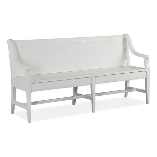 Bowery Hill Banc Transitionnel Blanc Craie et Gris Queue d'Aronde