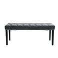 thumbnail image 5 of SESSLIFE Upholstered Tufted Bench, Middle Century Modern Rectangular Footrest for Bedroom Entryway Channel (Dark Gray), 5 of 8