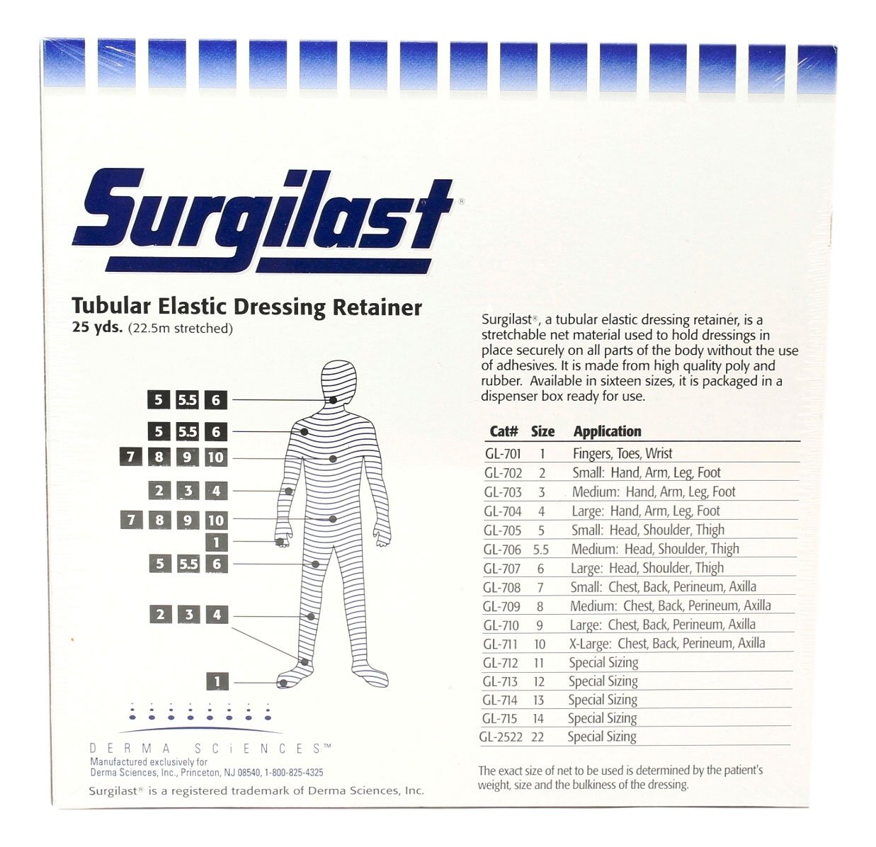Gl707 Surgilast Tubular Elastic Dressing Retainer, Size 6, 2512 X 25 Yds (Large Head, Shoulder And Thigh) - image 3 of 4